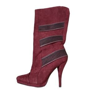 GX by Gwen Stefani Kasumi Heeled Boots Dark Red/Maroon Size 8.5 EUC